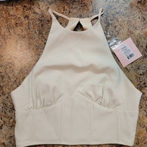 Mishka Halter Neck Top Cream US size 4